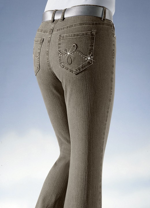 - Jeans met fonkelende strasssteentjes, in Größe 018 bis 088, in Farbe TAUPE