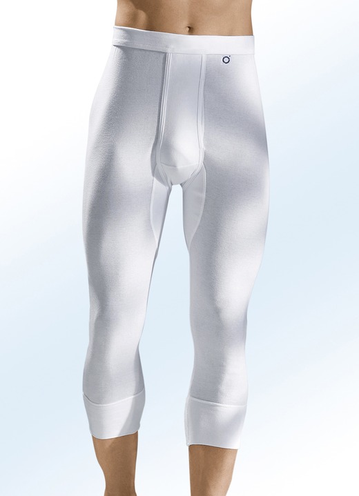 Onderbroeken - Pfeilring set van twee 3/4 onderbroeken, van fijne ribstof, wit, in Größe 005 bis 013, in Farbe WIT