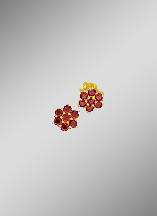 Oorsieraad - Oorbellen met echte granaat, in Farbe  Ansicht 1