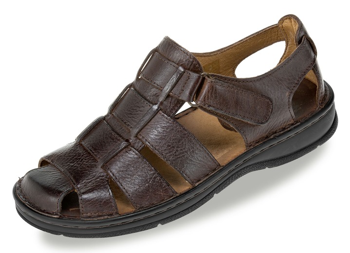 Sandalen & slippers - Gemini sandaal met praktische klittenbandsluiting, in Größe 039 bis 046, in Farbe KASTANJE Ansicht 1