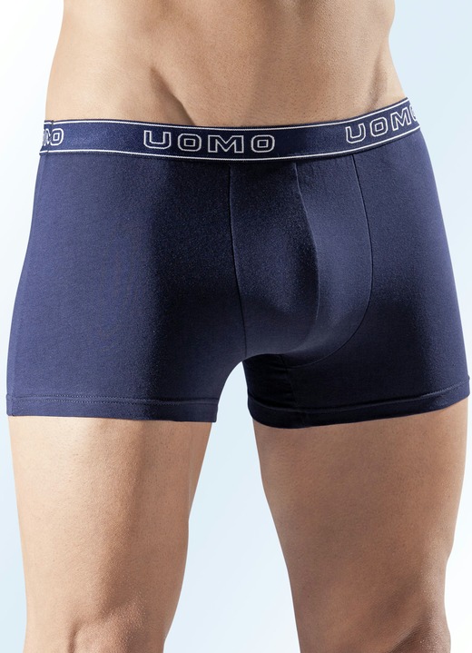 Onderbroeken - Set van vijf slips, uni, met elastische band, in Größe 004 bis 010, in Farbe 3x NAVY, 2x ZWART