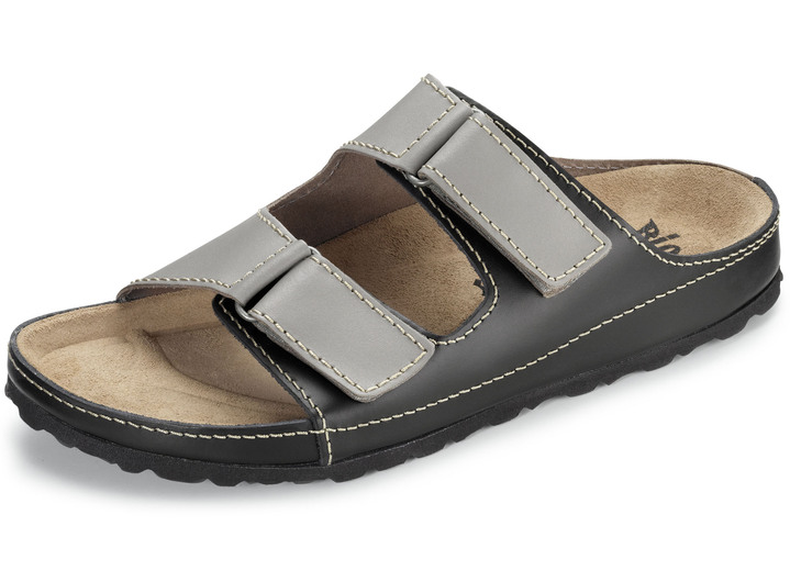 Sandalen & slippers - Muiltje van nappa rundleder, in Größe 040 bis 046, in Farbe GRIJS-ZWART Ansicht 1