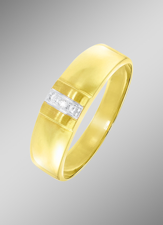 Geweldige damesring in bicolor met diamant