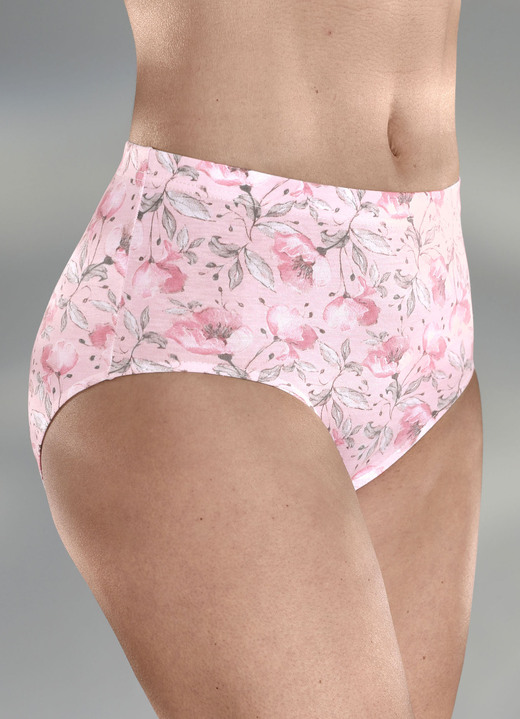 Slip - Set van vier slips met bloemenprint, in Größe 038 bis 054, in Farbe ROSÉ-MEERKLEURIG Ansicht 1