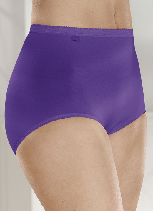 Slip - Sloggi driepak maxislips, in Größe 038 bis 058, in Farbe 1X VIOLETT, 1X PUDER, 1X SEKT Ansicht 1