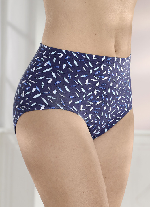 Slip - Set van vier slips met een harmonieuze bloemenprint, in Größe 038 bis 056, in Farbe MARINE-MEERKLEURIG Ansicht 1