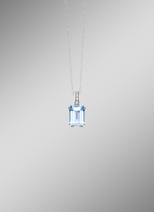 Kettinghanger - Hanger met diamanten en blauwe topaas, in Farbe  Ansicht 1