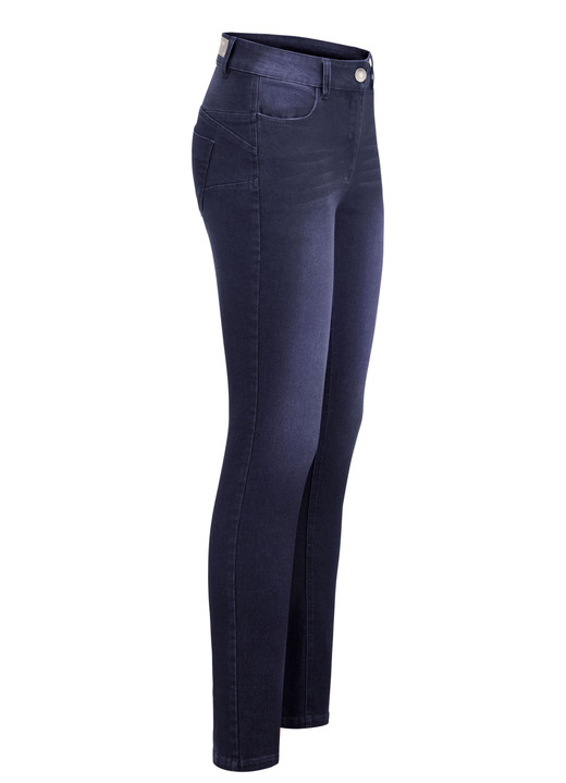 Broek met knoop- en ritssluiting - Jeans met push-up-effect, in Größe 017 bis 050, in Farbe DUNKELBLAU Ansicht 1