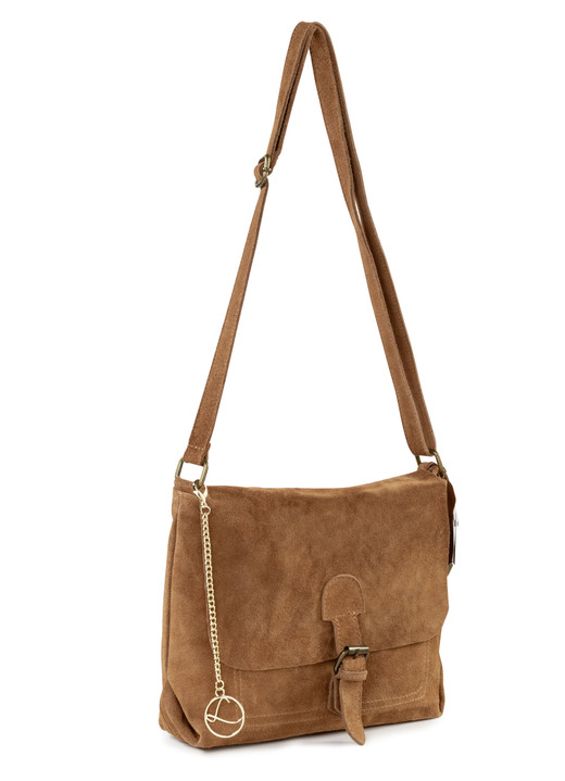 Tassen - Laurina tas met magneetsluiting en decoratieve strik, in Farbe COGNAC Ansicht 1