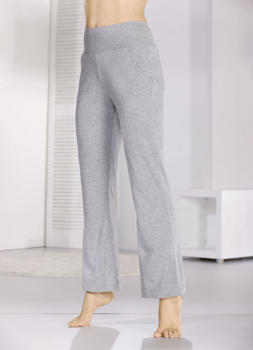 Pyjama's & shorty's - Broek met discreet uitlopende pijpen, in Größe 034 bis 054, in Farbe GRIJS GEMÊLEERD