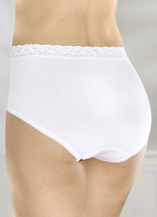 Slip - Speidel set van drie slips met elastische kanten tailleband, in Größe 040 bis 050, in Farbe WEISS Ansicht 1