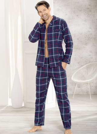 Pyjama van Comte, doorknoopsluiting, van zacht geweven flanel