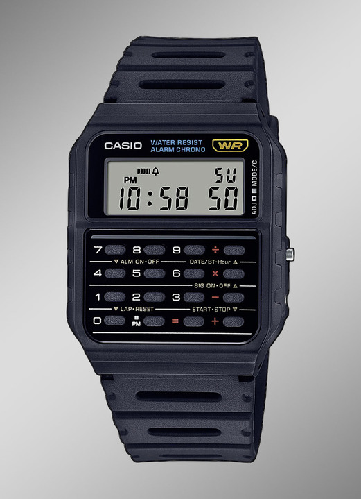 Kwartshorloges - Casio vintage rekenmachinehorloge, in Farbe  Ansicht 1